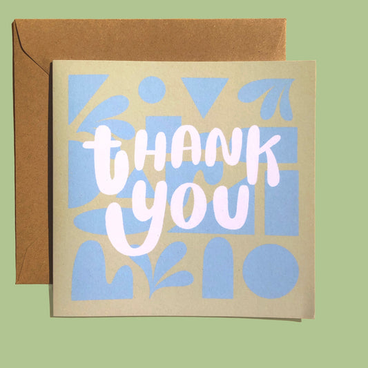 Thank You Square Greeting Card - BLANK INSIDE