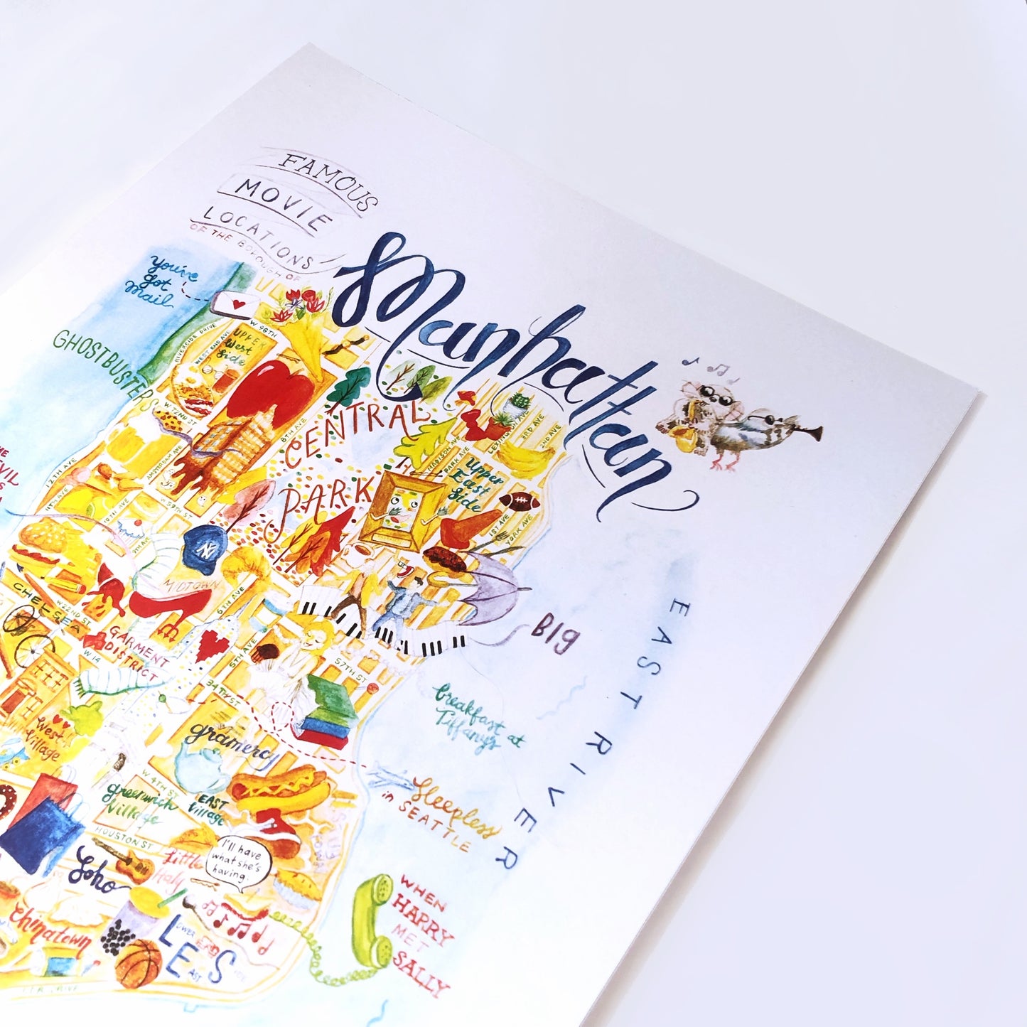 Manhattan New York Map Art Print - Full Color A3 Artwork Print