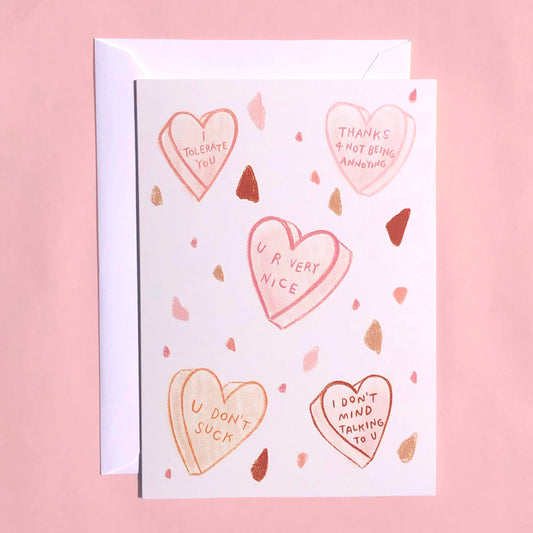 Sweethearts Feelings Note Card - BLANK INSIDE