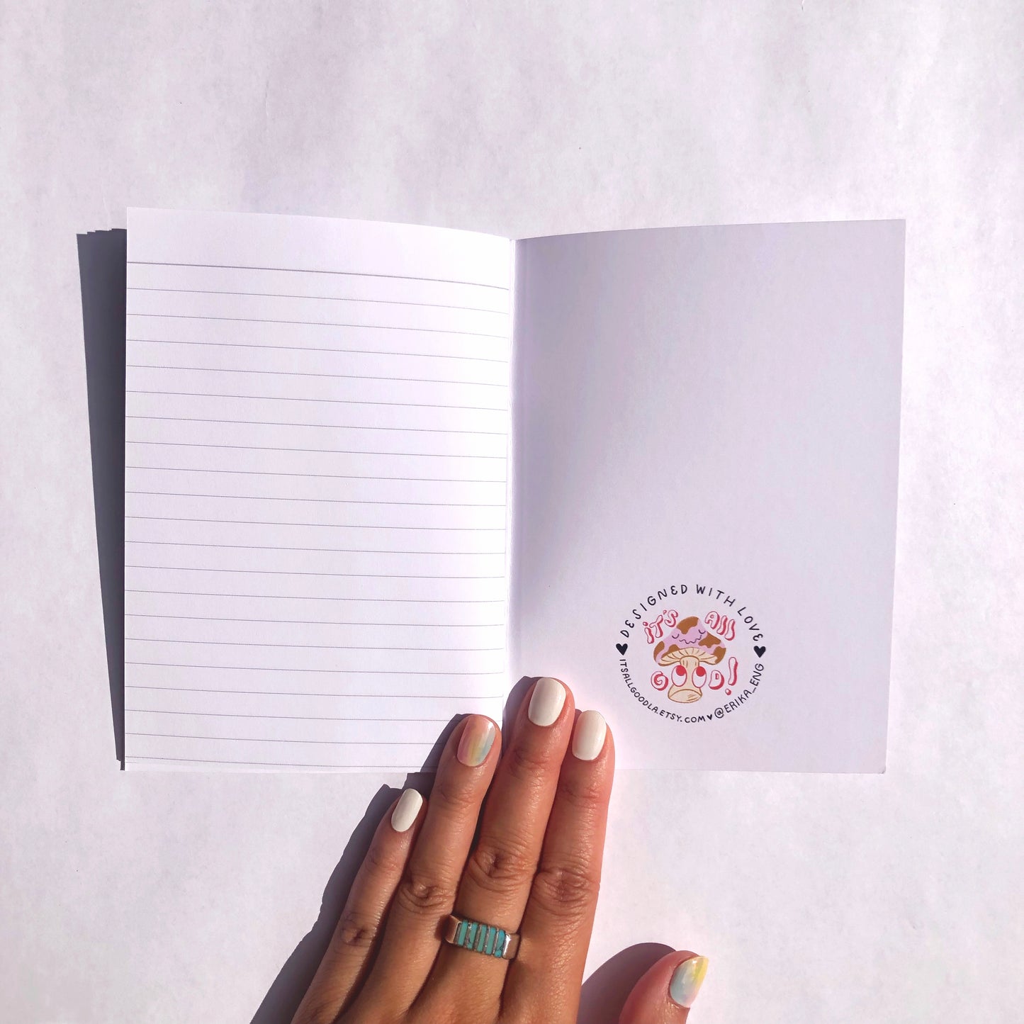 No Thoughts Head Empty Pocket Notebook - White Lined Paper Inside Pages, Made from Recycled Material