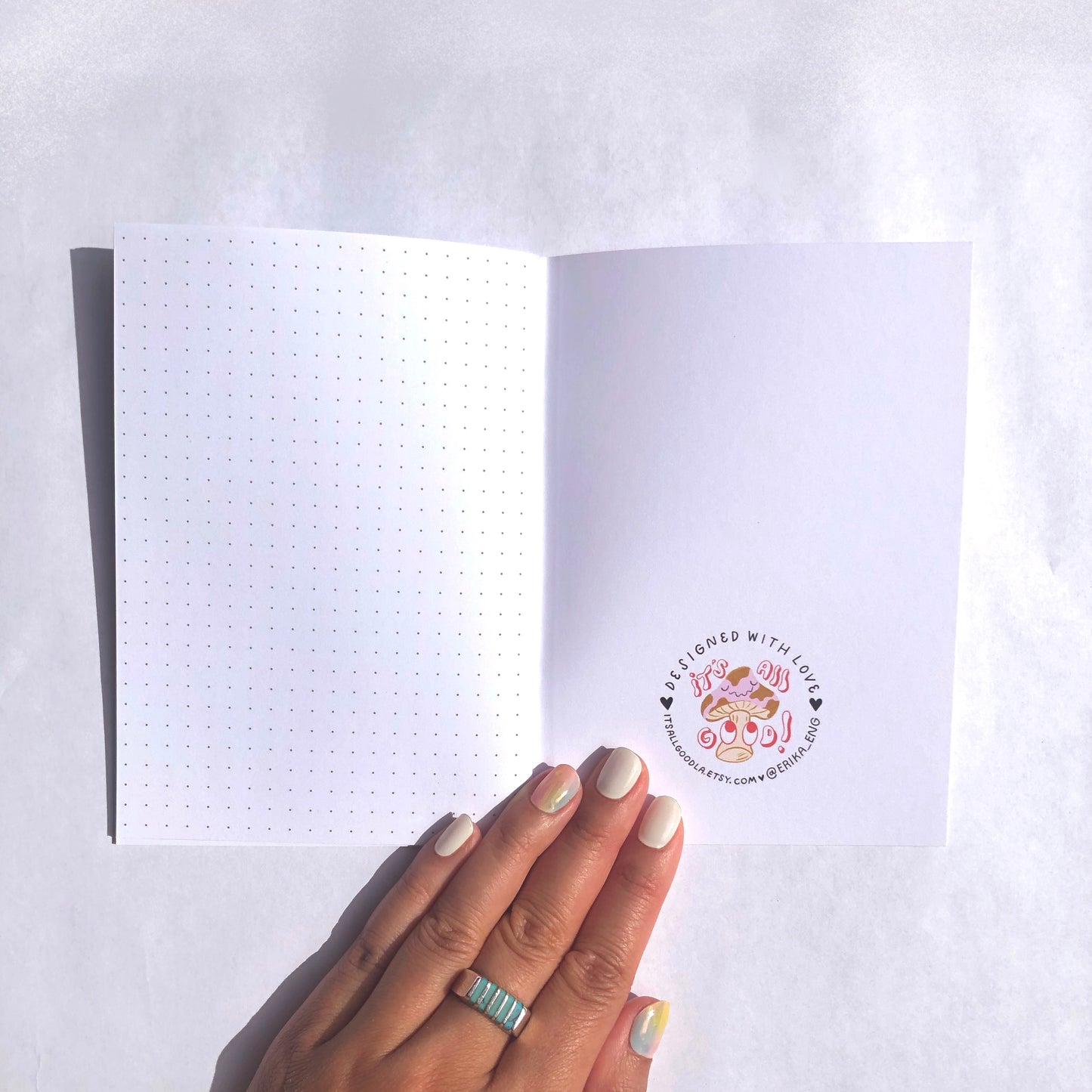 ALL GOOD Pocket Notebook - White Dotted Paper Inside Pages, Made from Recycled Material