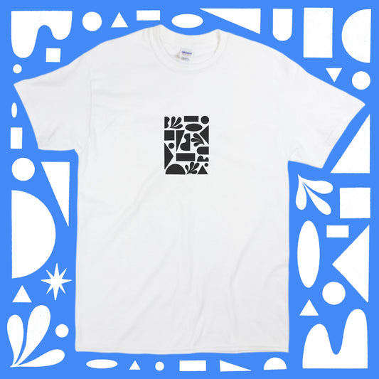 Shapes Screen-printed White Cotton Graphic T-shirt