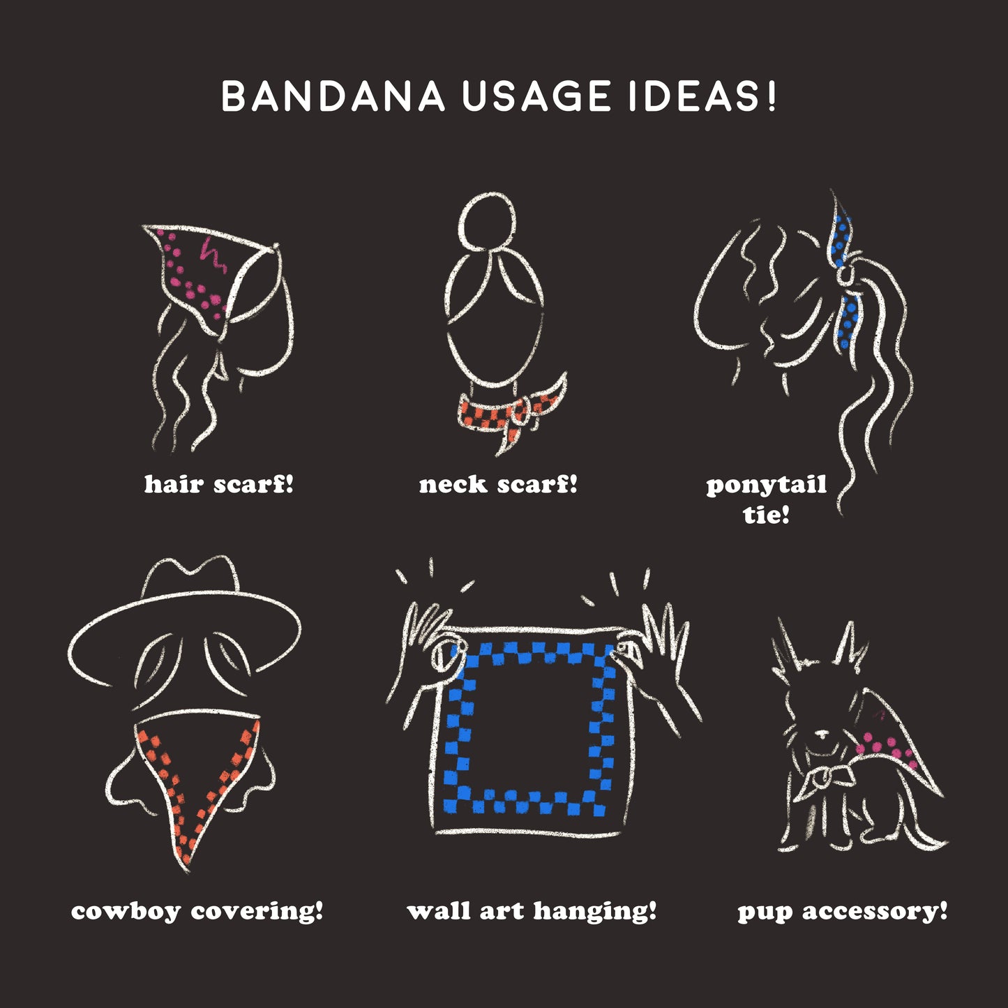 It's All Good LA "Paradise" Checkerboard Screen printed Bandana - Limited Edition