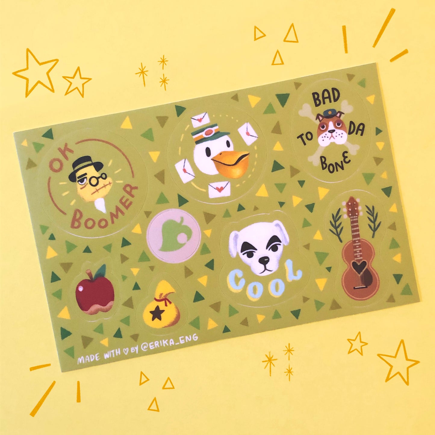 Animal Crossing Inspired Sticker Sheet - Green