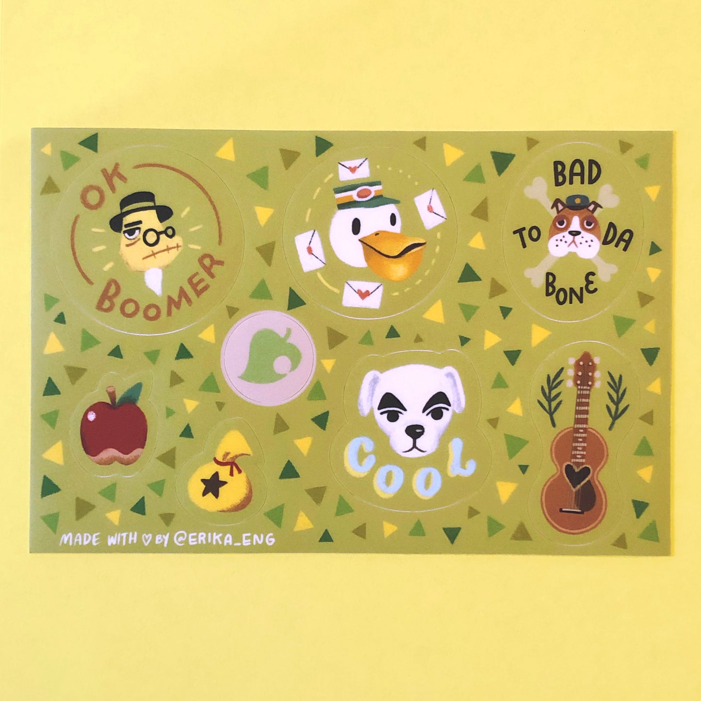 Animal Crossing Inspired Sticker Sheet - Green