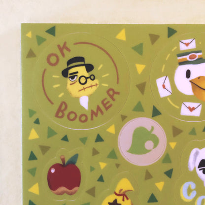Animal Crossing Inspired Sticker Sheet - Green