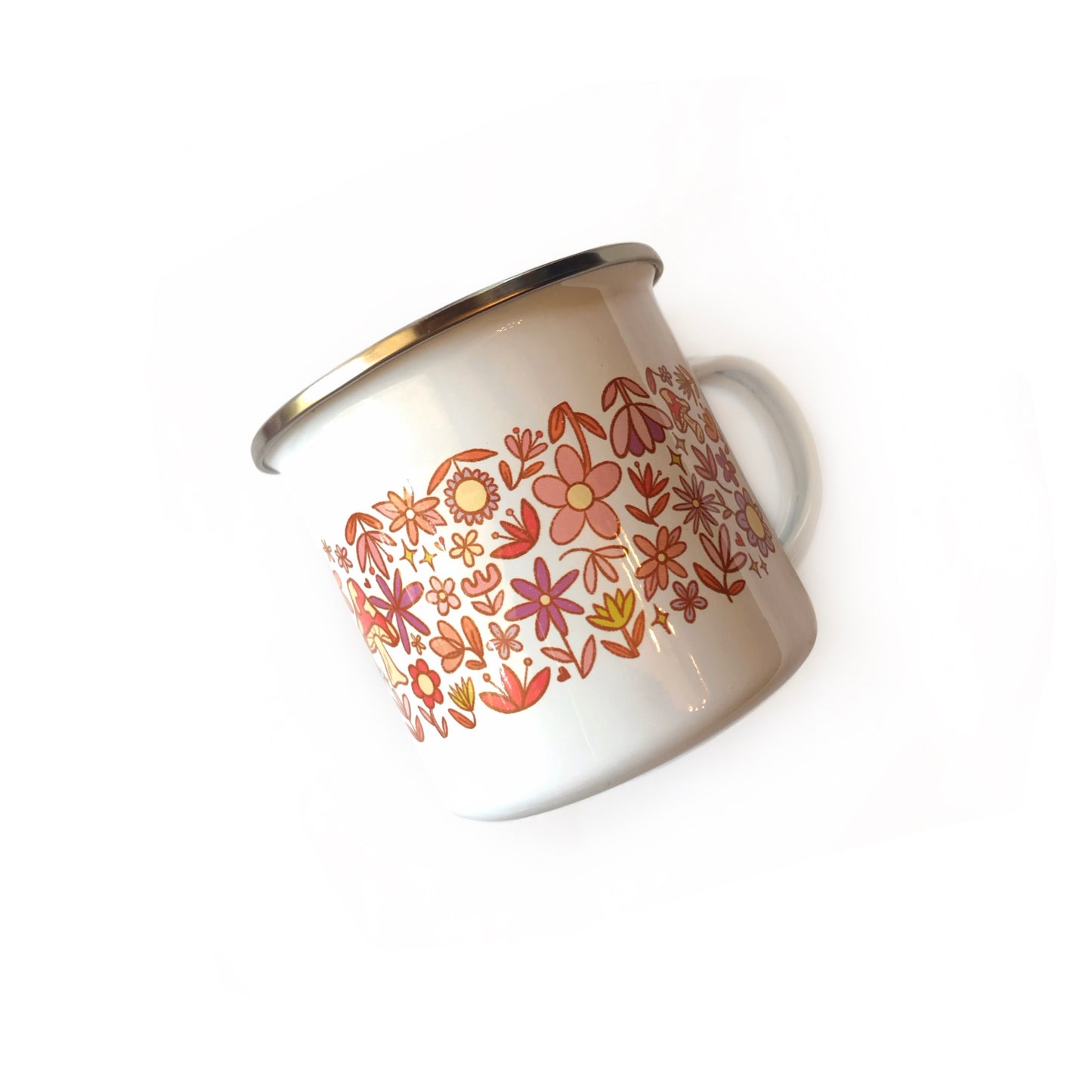 Funky Floral Enamel Mug