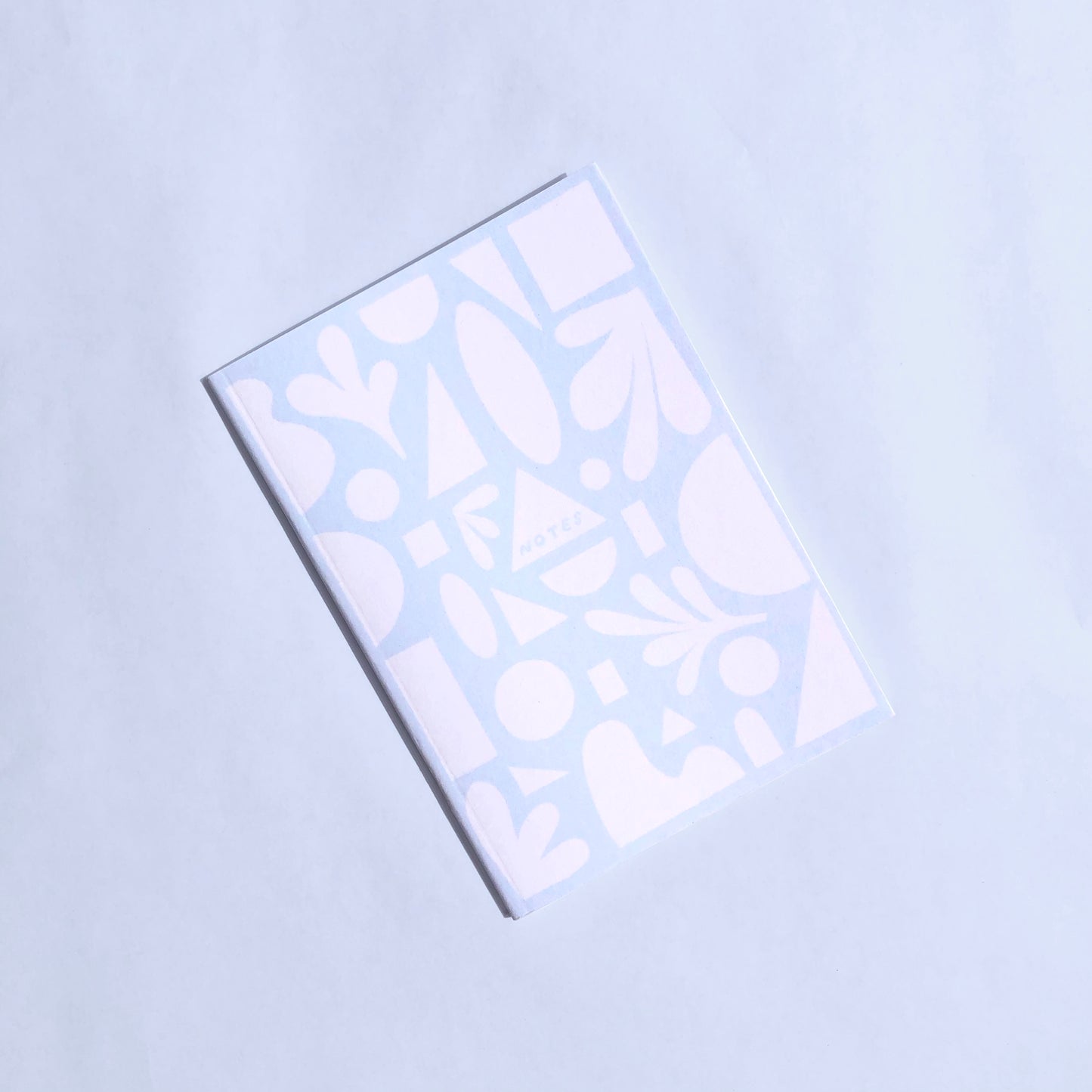 Blue Shapes Pocket Notebook - White Grid Paper Inside Pages, Made from Recycled Material