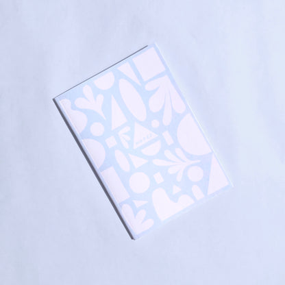 Blue Shapes Pocket Notebook - White Grid Paper Inside Pages, Made from Recycled Material
