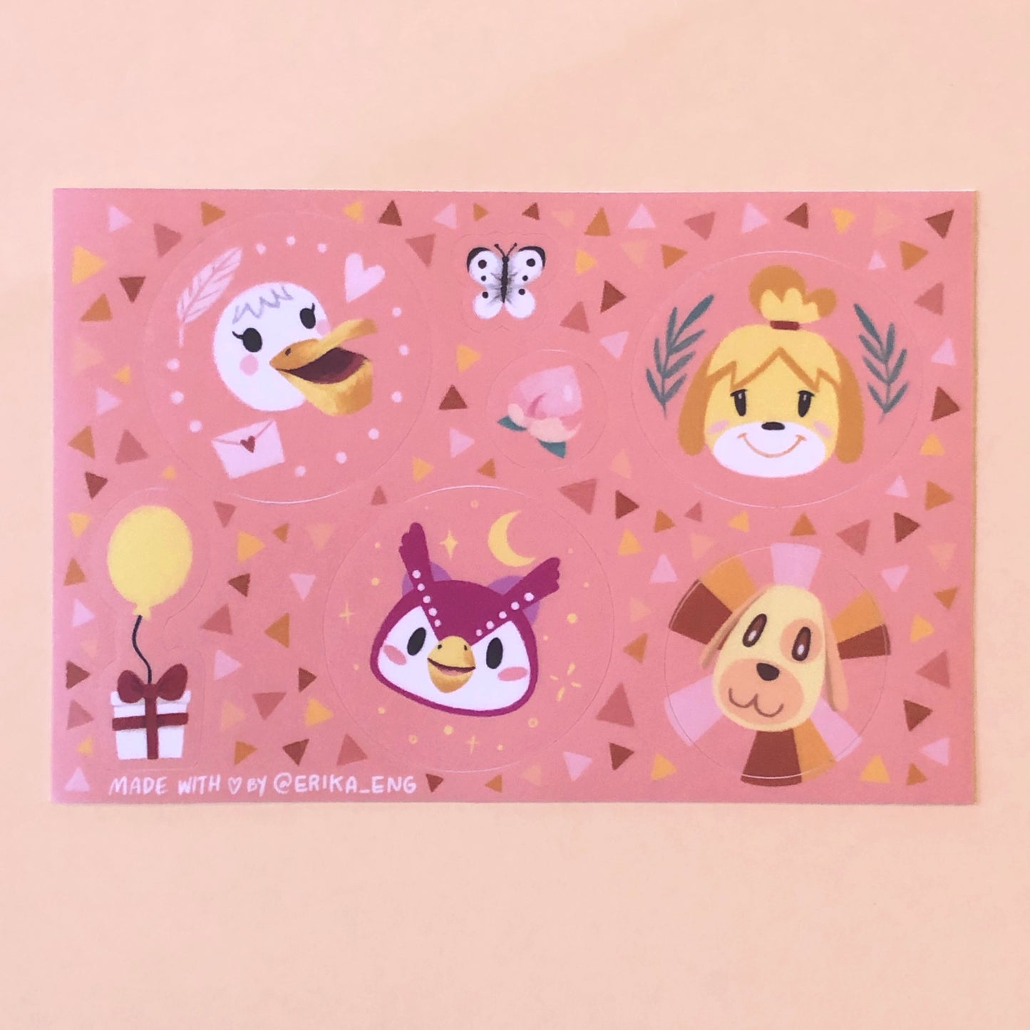 Animal Crossing Inspired Sticker Sheet - Pink