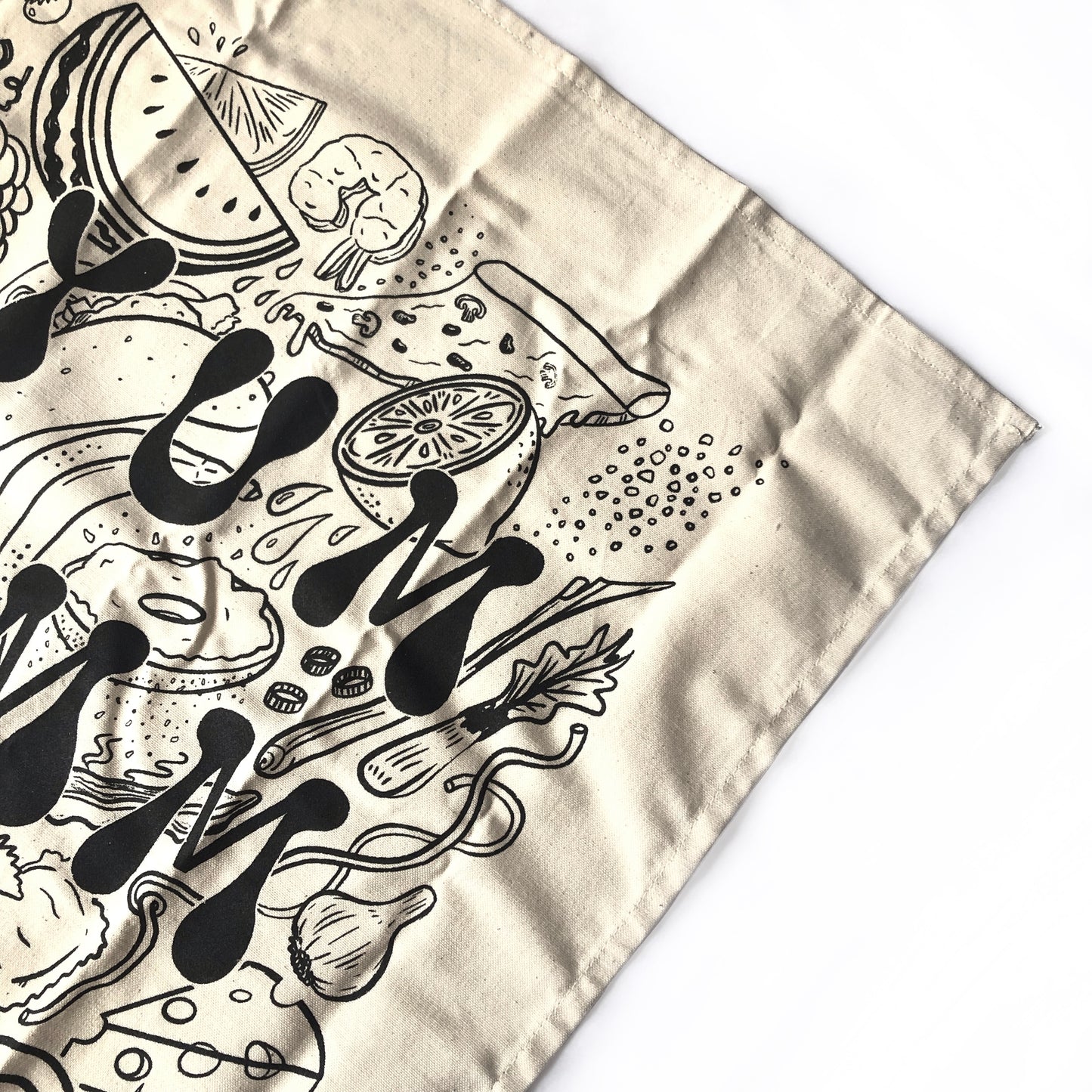 YUM Cotton Tea Towel - FUN Illustrated Kitchen Towel