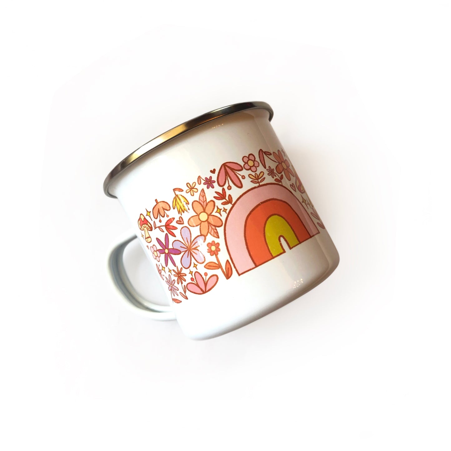 Funky Floral Enamel Mug