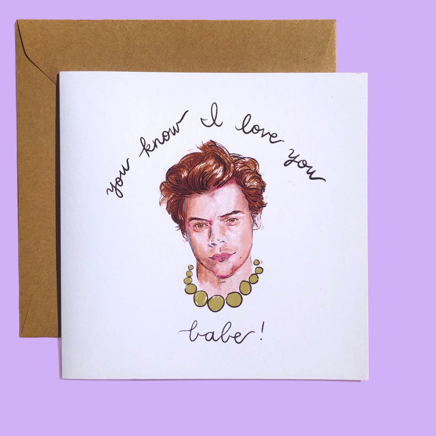Babe! - HS Inspired Recycled Paper Square Greeting Card - BLANK INSIDE
