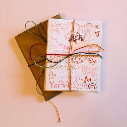 Fab Five Note Cards - Set of 5 - BLANK INSIDE