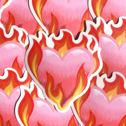 Heart on Fire Sticker