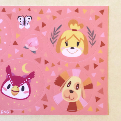Animal Crossing Inspired Sticker Sheet - Pink