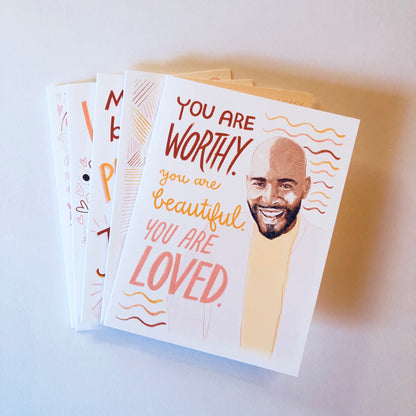 Fab Five Note Cards - Set of 5 - BLANK INSIDE