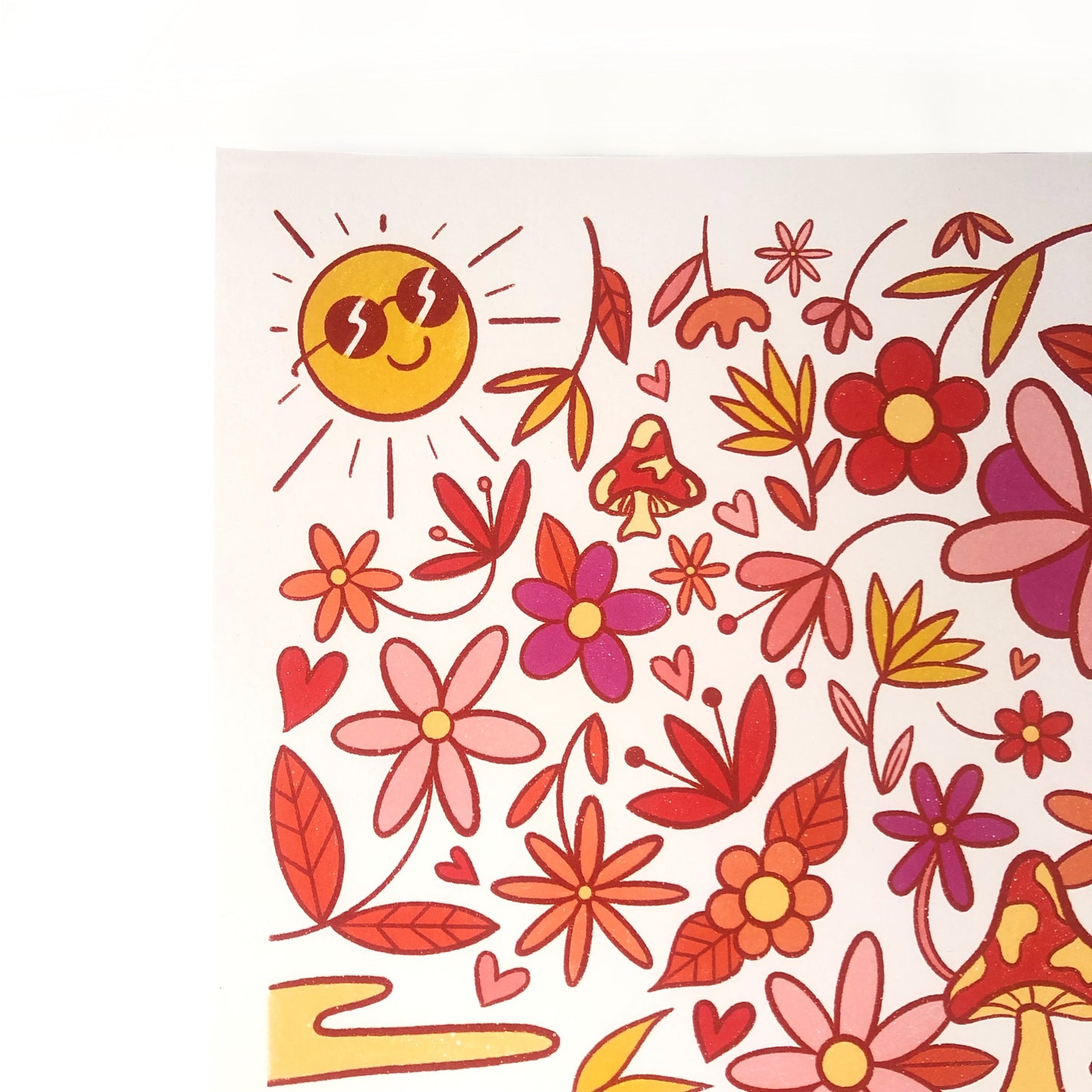 Funky Floral Art Print - Full Color A3 Artwork Print