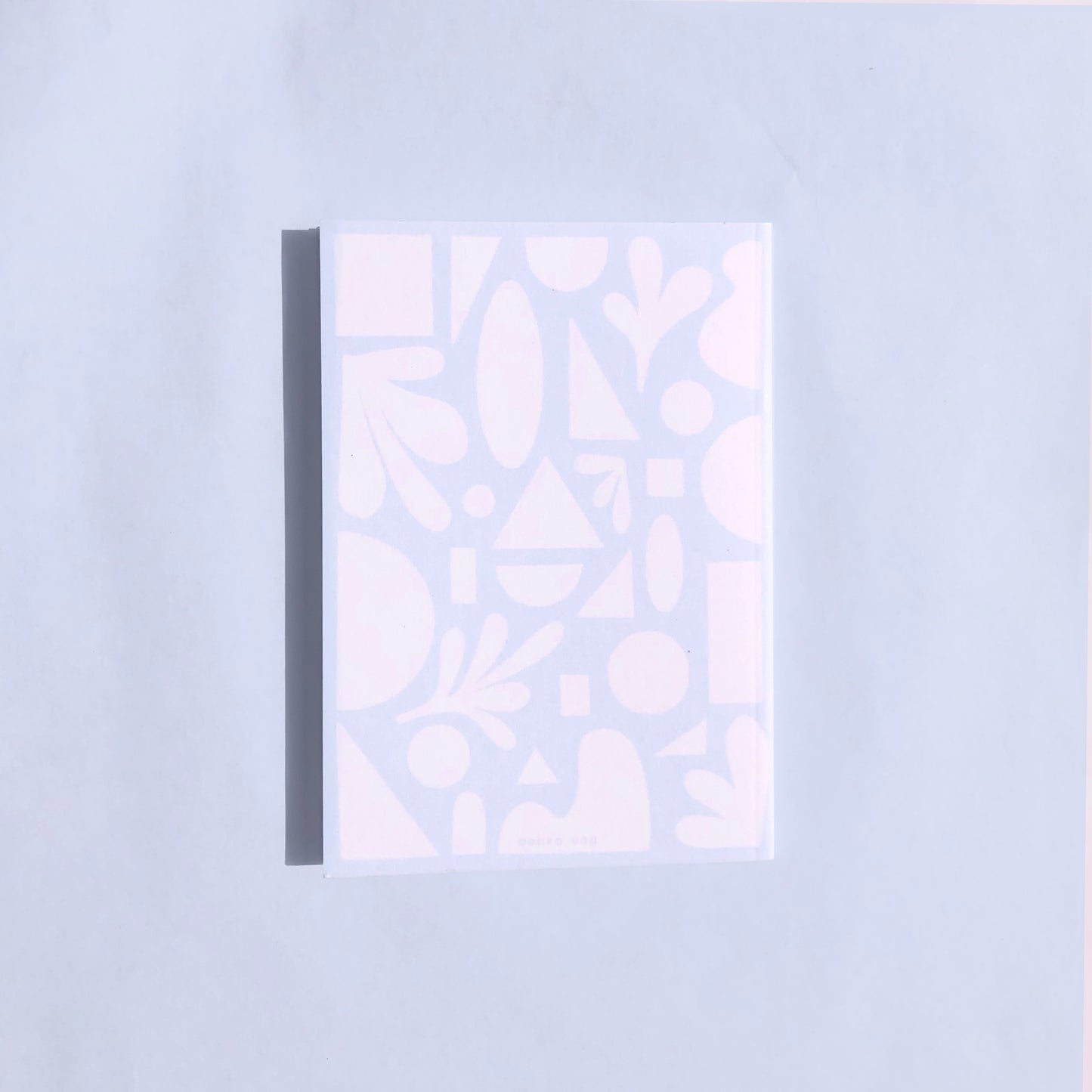 Blue Shapes Pocket Notebook - White Grid Paper Inside Pages, Made from Recycled Material