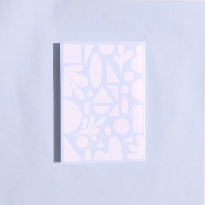 Blue Shapes Pocket Notebook - White Grid Paper Inside Pages, Made from Recycled Material