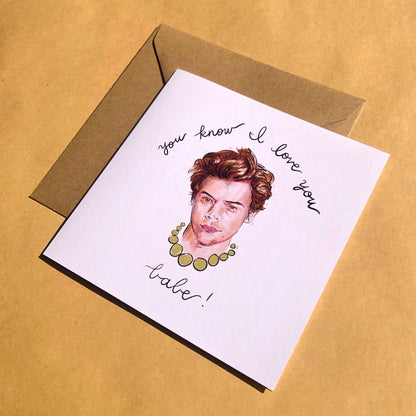 Babe! - HS Inspired Recycled Paper Square Greeting Card - BLANK INSIDE